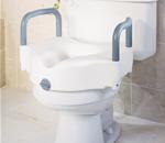 SEAT TOILET RAISED LOCKING W/ARM - Locking Raised Toilet Seats: Raises Seat Height 5&quot; Above The Toi