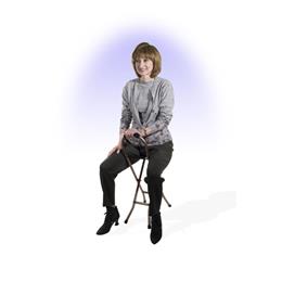 Image of Folding Lightweight Cane With Sling Style Seat 3