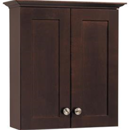 Style Selections Longshire 20-in W x 21.75-in H x 7.5-in D Espresso Particleboard Bathroom Wall Cabi