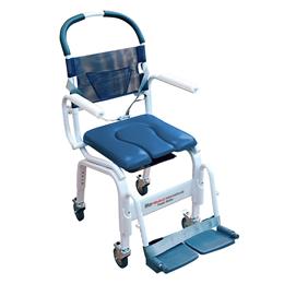 Euro Chair, Aluminum Rehab Shower Commode Chair, 300 lbs capacity, Internal Width 18