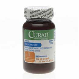 Curad Plain Packing Strip 1/2 in x 5 yd