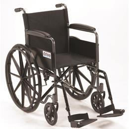 Wheelchair 18 w/Fixed Full Arms & Swingaway Det Footrests