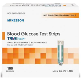 Blood Glucose Test Strips McKesson TRUEtrack® 100 Test Strips per Box