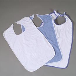 BIB ADULT TERRY SNAP 10 OZ WHITE 21X33