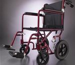 WHEELCHAIR TRANSPORT ALUM 12&quot; WHL RED - Deluxe Aluminum Transport Wheelchair: This Lightweight Chair Wei