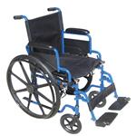 Blue Streak Wheelchair 20&quot; Seat With Flip Back Detachable Desk Arms And Swing Away Foot Rest - Product Description&lt;/span
