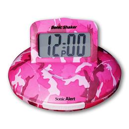Sonic Shaker Portable Alarm Clock - Pink Camo