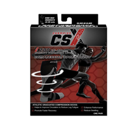 Image of CSX 15-20 Compression Sport Socks #X200-SB Silver on Black 5