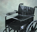 Wheelchair Tray - 
    Clear, acrylic tray provides a hard surface for ea