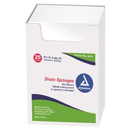 GAUZE,DRAIN SPONGE,2S,4X4,6PLY