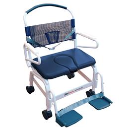 Euro Chair, Aluminum Rehab Shower Commode Chair, 500 lbs capacity, Internal Width 26