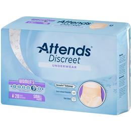 Image of ADUF10 - Attends Discreet Underwear, S, Female, 20 count (x4) 3