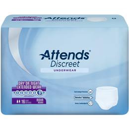 Attends :: APPNT20 - Attends Discreet Underwear Day/Night Extended Wear, Classic Fit, Medium, 16 count (x4)