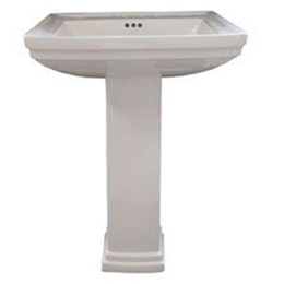 AquaSource 33.1-in H White Vitreous China Pedestal Sink