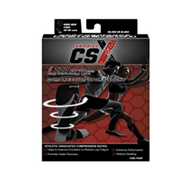 Image of CSX 20-30 Compression Sport Socks #X220-SB Silver on Black 5
