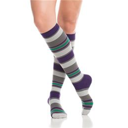 WOMEN'S FUN STRIPES: PURPLE & GREY (NYLON)