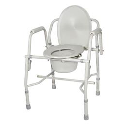 Image of Steel Drop Arm Bedside Commode With Padded Arms 2