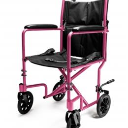 Image of Lightweight Aluminum Transport Chair, 19", Pink 1