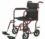 WHEELCHAIR TRANSPORT ALUM 8&quot; WHEEL RED - Excel Aluminum Transport Wheelchair: This Chair Weights Just 19 