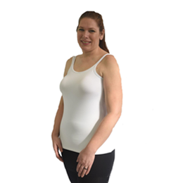Mastectomy Camisole / Classic Tank Top with Built-In Breast Prosthetics in White Mastectomy Camisole / Classic Tank Top with Built-In Breast Prosthetics in White