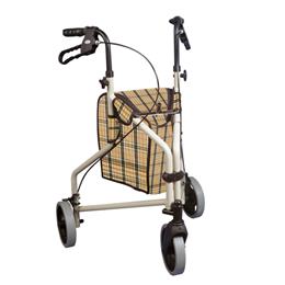 Drive Medical :: Rollator 3-Wheeled w/Pouch Loop Brakes - Tan Plaid / 199