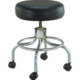 Revolving Adjustable-Height Stool with Round Footrest
