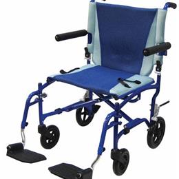 Drive Medical :: Transport Chair  19   Aluminum Blue Frame / Blue Upholstery