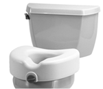 Locking Raised Toilet Seat - Adds 5&quot; to the height of the toilet seat to aid in sitting and r