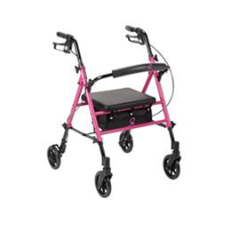 Drive Medical :: Adjustable Height Rollator Walker Pink