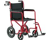 Aluminum Transport Chair with 12&quot; Rear Wheels - ALUM.TRANSPORT WC 12 INWLS RED 9153643816