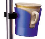 Cup Holder - Clip-on - Two sides are notched out to accommodate cups with handles and g