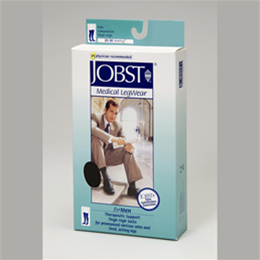 Image of Jobst for Men 20-30 mmHg Closed Toe Thigh High Ribbed Compression Socks 2