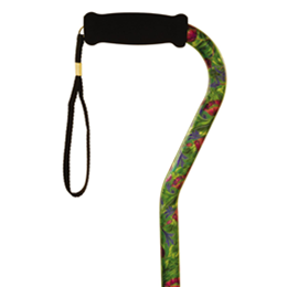 Offset Handle Cane With Lanyared