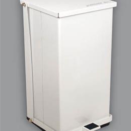 Baked Enamel Steel Step-On Can 16 Quart White