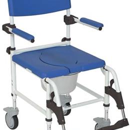 Drive Medical :: Shower / Commode Rehab Chair Aluminum  w/Locking Rear Cstrs