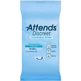 Image of ADFW20 - Attends Discreet Flushable Wipes, 20 count (x24) 3