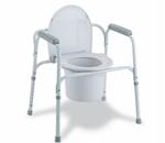 DELUXE 3-IN-1 STEEL COMMODE CHAIR - Deluxe, steel commodes easily convert for use as a commode, rais