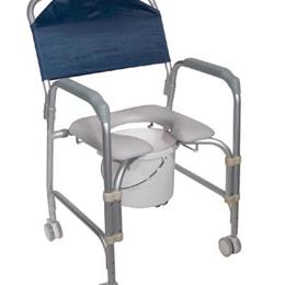 Drive Medical :: Aluminum Shower Chair/Commode with Casters  Knockdown