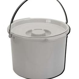 Drive Medical :: Commode Pail With Lid 12 Quart  Gray
