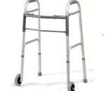 YOUTH DUAL-RELEASE FOLDING WALKER WITH WHEELS - Durable 1&quot; aluminum tubing provides maximum strength while re