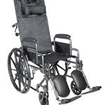 Silver Sport Reclining Wheelchair With Detachable Desk Length Arms And Elevating Leg Rest - Product Description&lt;/SPAN