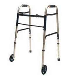Image of Adult Dual-Release Folding Walker with Wheels 959