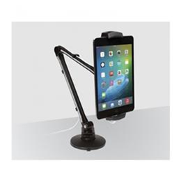 Ultra-light arm mount with suction base for tablets and smartphones