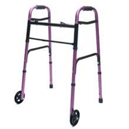 Image of Adult Dual-Release Folding Walker with Wheels 960
