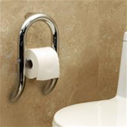 Toilet Roll Holder with Integrated Support Rail