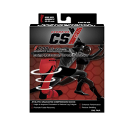 CSX 15-20 Compression Sport Socks #X200-BR Black on Red