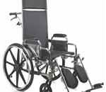 WHEELCHAIR RECLINER EXCEL 22IN DLA ELR - Excel Recliner Wheelchair. Seat 22&quot;W X 17&quot;D; Black, Nylon Uphols