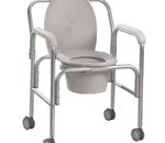 Aluminum Commode with Wheels - Non-skid, rust resistant, swivel casters (2 with locks).&lt;/li
