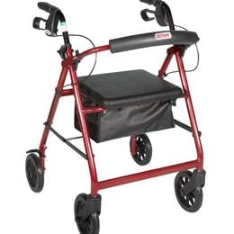 Rollator With Fold Up And Removable Back Support And Padded Seat