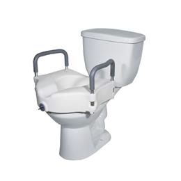 Image of Elevated Raised Toilet Seat With Removable Padded Arms